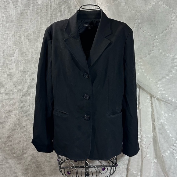 Lafayette 148 New York 3 button black wool blend blazer size 10 - Picture 1 of 7